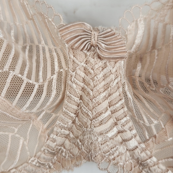 Wacoal La Femme Full Figure Underwire Semi Sheer Bra in Naturally Nude US 38D - Picture 6 of 14